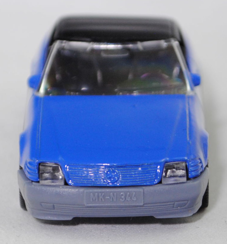 00001 Mercedes-Benz 500 SL mit Verdeck (Hardtop) (R 129, Modell 1989-1992), hell-enzianblau/fehgrau, Scheibe seitlich unlackiert, Heckklappe ohne Stern, Germ, B7, SIKU, 1:55, m