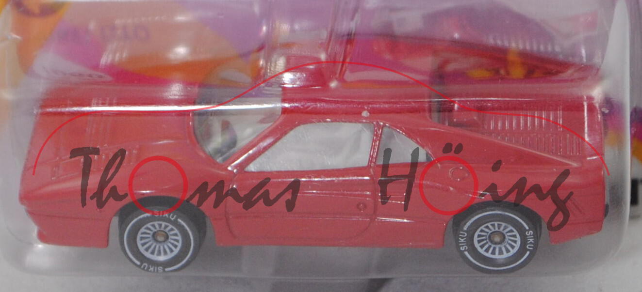 00006 Ferrari 288 GTO (Typ F114, Modell 1984-1986), rubinrot, Hong, B4, SIKU, 1:55, P23 (Lackfehler)