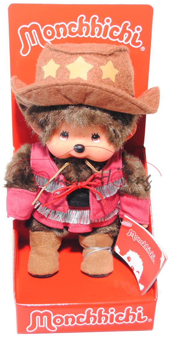 Monchhichi Western Cow Girl, 20 cm groß, Sekiguchi