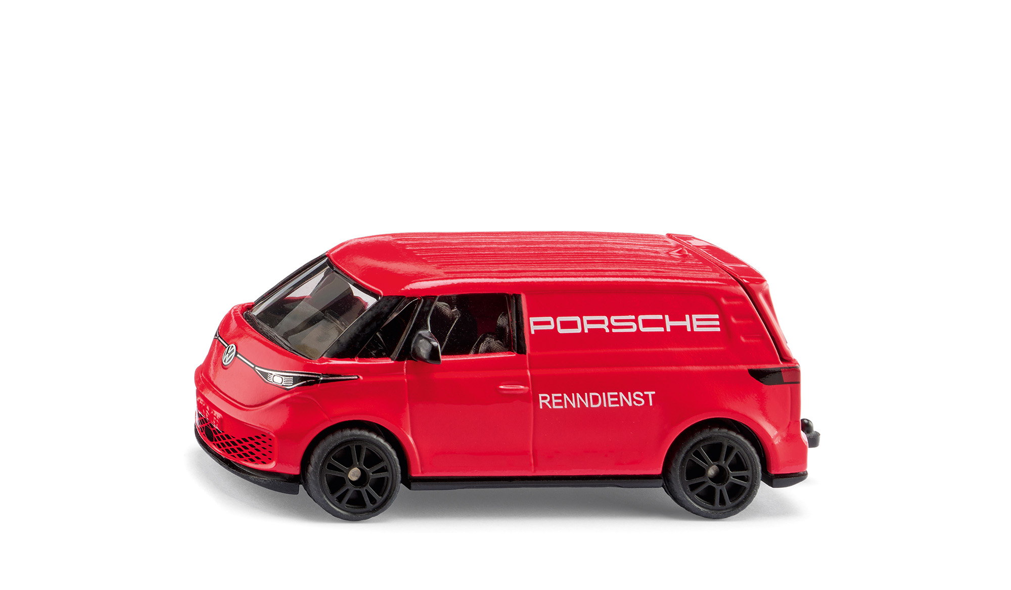 00000 VW ID. Buzz Cargo (1. Generation, interne Baureihenbezeichnung EBN, Modell 2022-) Porsche Renndienst, rot, PORSCHE / RENNDIENST, SIKU SUPER, 1:61, P29f
