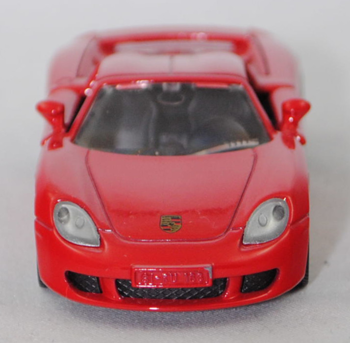 00000 Porsche Carrera GT (interne Baureihenbezeichnung 980, Modell 2003-2006), dunkel-verkehrsrot, Bpr. 1001, B22a / B22b offen silbergrau, SIKU SUPER, 1:55, m-