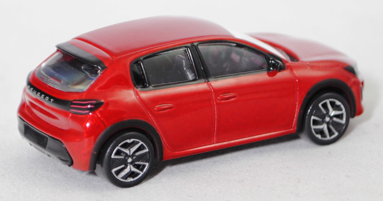 Peugeot E-208 II 136 50-kWh-Batterie / 156 51-kWh-Batterie GT (Typ U / P21, Phase II / Facelift 2023, Modell 2023-), elixir rot metallic, Norev Multigam Serie, 1:64, mb