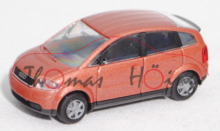 Audi A2 (Typ 8Z, Vorfacelift, Modell 2000-2003), hell-kupferbraunmetallic, Rietze, 1:87, mb