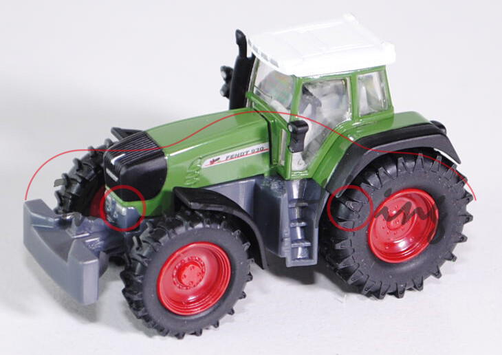 Fendt 930 Vario, resedagrün/grau, rote Felgen, 1:87, L17mK (blau)