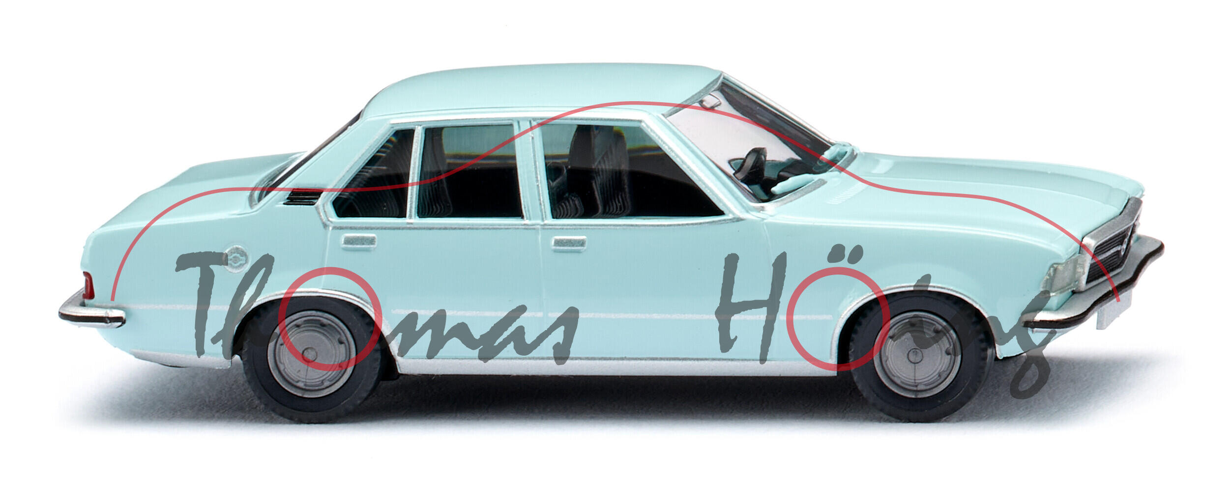 Opel Rekord D 1700 (Typ Rekord II, Modell 1972-1977), hellblau (vgl. lagoblau), Wiking, 1:87, mb