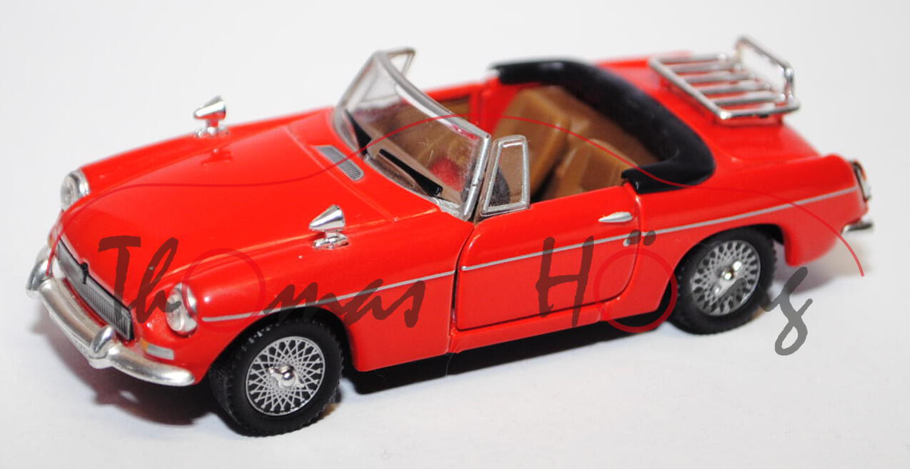 MGB Roadster, Modell 1962-1980, hell-verkehrsrot, Türen zu öffnen, Schuco Junior Line, 1:43