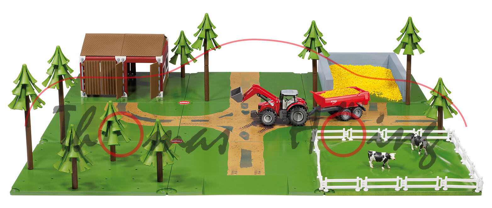 Startset Farmer für SIKU World, incl. 9 Bodenelemente incl. Hügelplatte, 8 Verbindungsknöpfe, 1 Sche