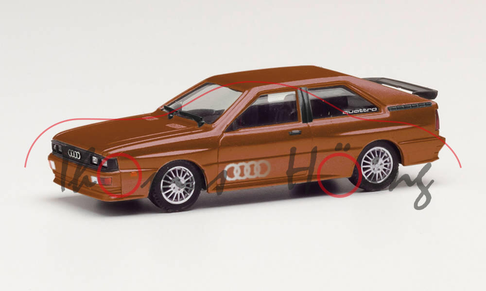 Audi quattro (Baureihe B2, Typ 85Q, Modell 1980-1982), saturnmetallic (LY4V), Herpa, 1:87, mb