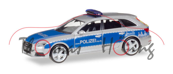 Audi A4 Avant (B9, Typ 8W, Mod. 15-) Polizei Rheinland-Pfalz, silber, Herpa, 1:87, mb