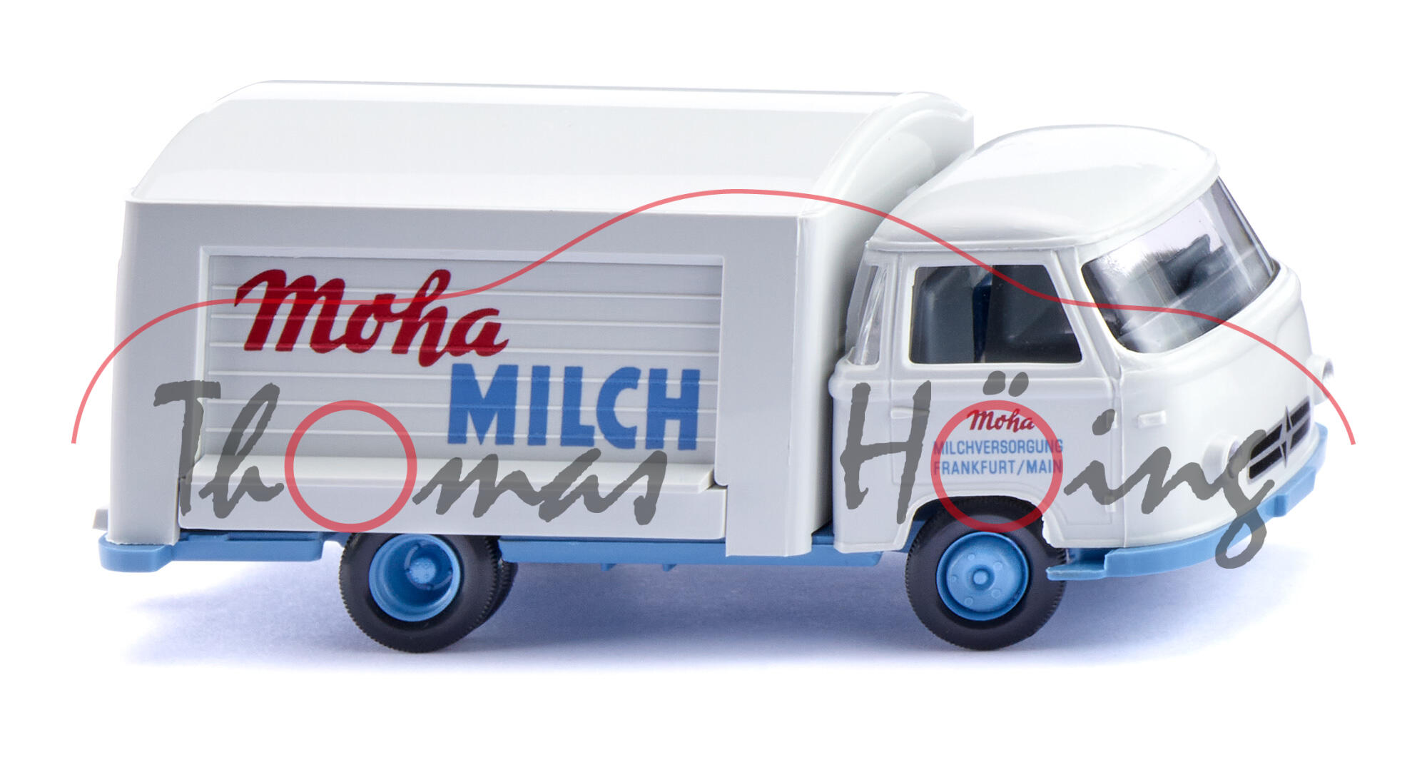 Borgward B 611 (Frontlenker Kleintransporter, Modell 1957-1961) Verkaufswagen, papyrusweiß, moha / MILCHVERSORGUNG / FRANKFURT/MAIN, Wiking, 1:87, mb