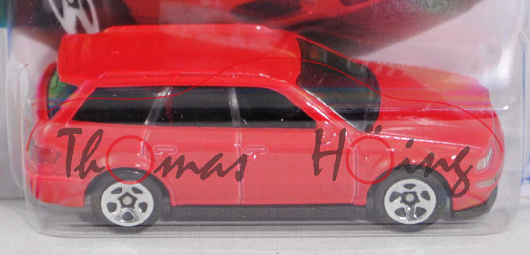 Audi Avant RS2 (Modell 1994-1995), dunkel-verkehrsrot (vgl. laserrot), Hot Wheels, 1:64, Blister