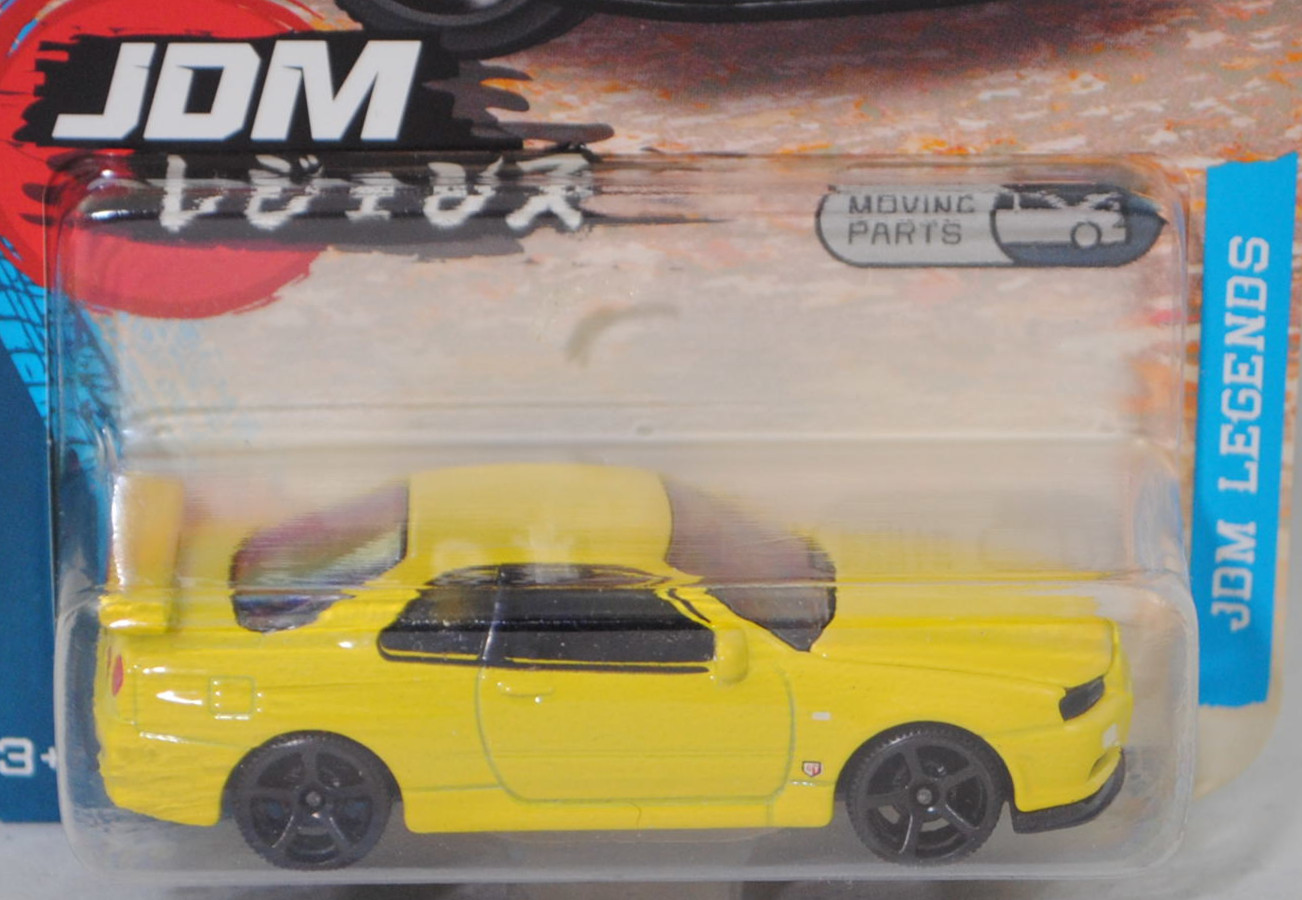 Nissan Skyline GT-R (R34, Modell 1999-2002) (Nr. 233D), zinkgelb, majorette, 1:59, Blister (JDM Legends Premium Cars)