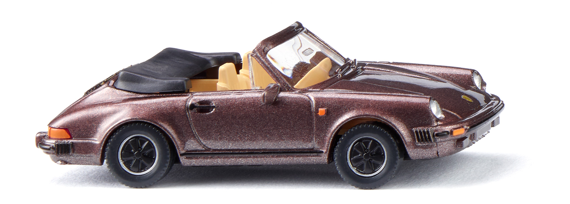 Porsche 911 SC Cabriolet (G-Modell Typ 930 Cabriolet, SC = Super Carrera, Modell 1982-1983), rauchquarz-metallic (Farbcode 662), innen beige, Wiking, 1:87, mb