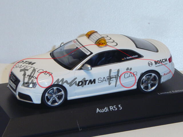 Audi RS 5 DTM Safety Car 2010, Mj. 2010, reinweiß, DTM SAFETY CAR, Schuco, 1:43, PC-Box