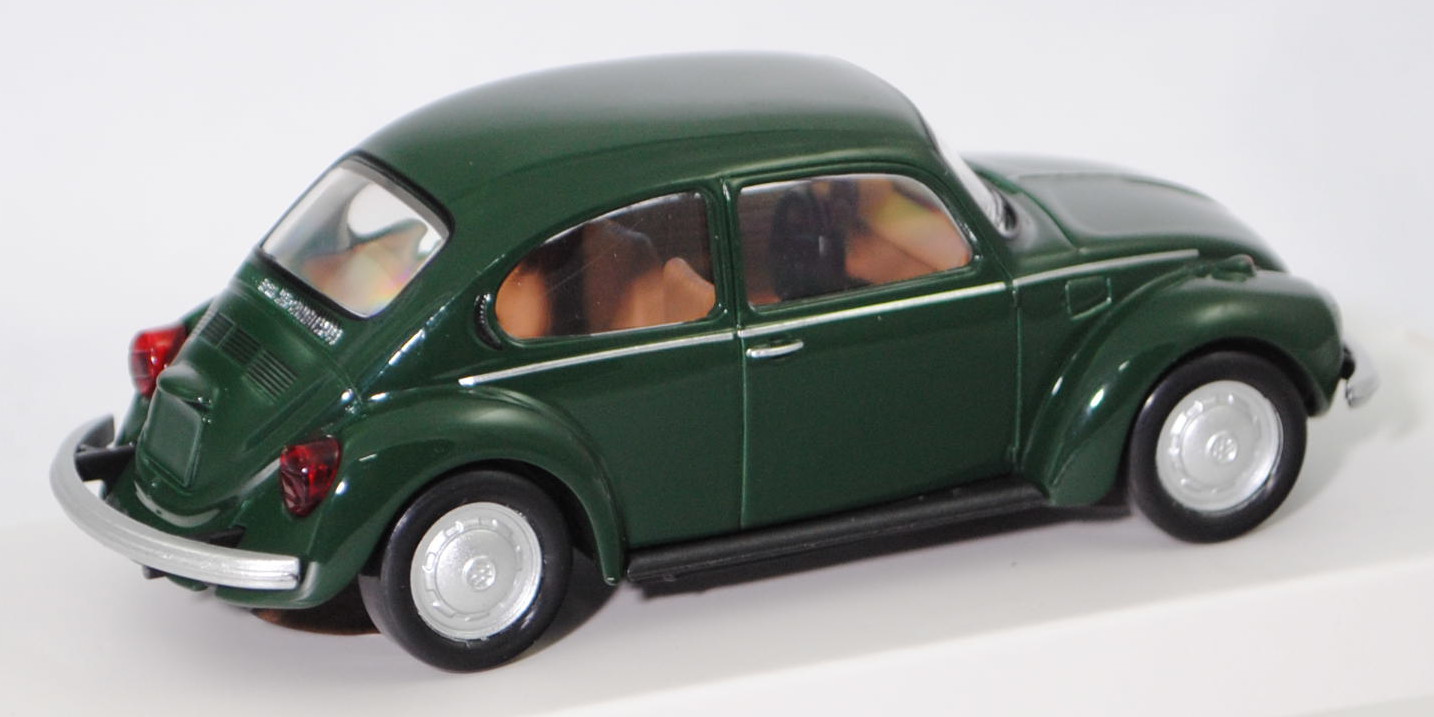 VW Käfer / Coccinelle 1303 Limousine (1. Generation, Typ 11 Modell 111, Modell 1972-1974, Baujahr 1973), moosgrün, innen hell-braunbeige, Norev Jet-car, 1:43, mb
