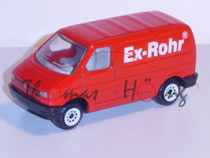 VW T4 Kastenwagen, Modell 1990-1995, verkehrsrot, Ex-Rohr®, Werbeschachtel