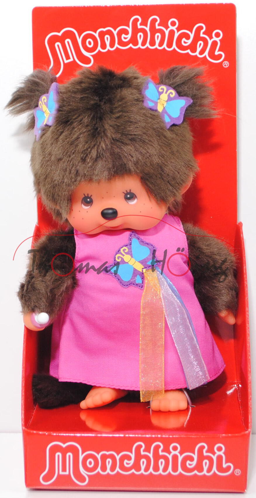 Monchhichi Butterfly Dress Girl (Schmetterling Mädchen), 20 cm, Sekiguchi (EAN 4905610220472)