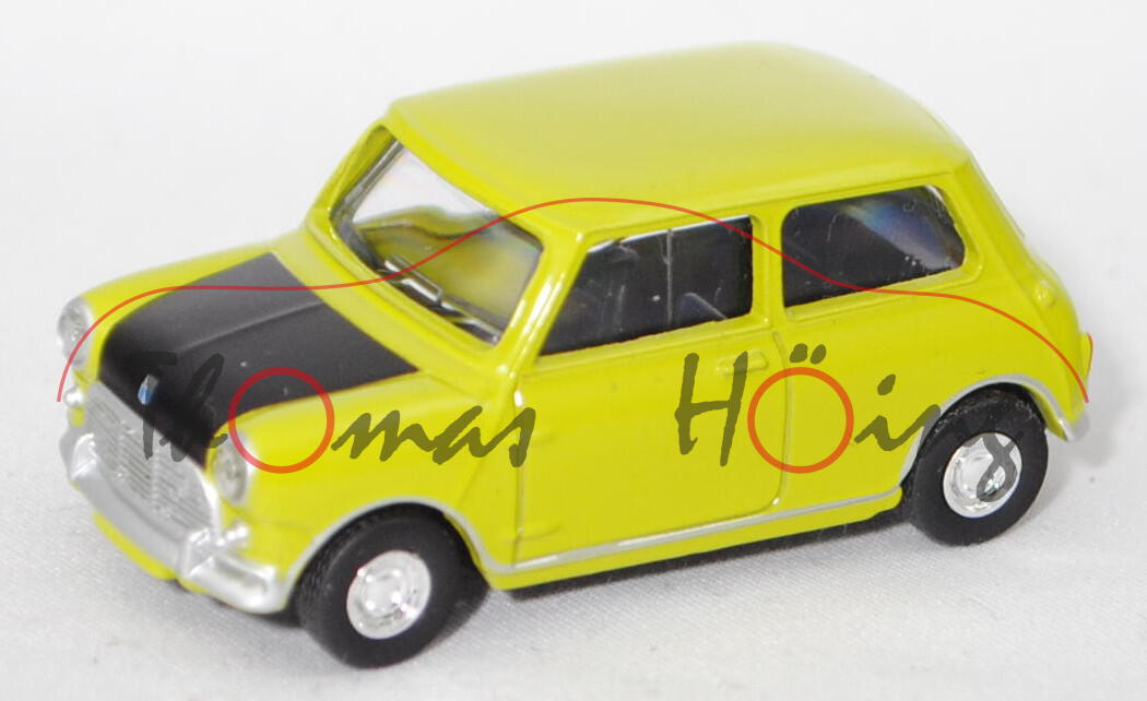 Mini Cooper S Mk 1 (1. Gen., Modell 1963-1964), citron green & black, Norev, ca. 1:54, mb