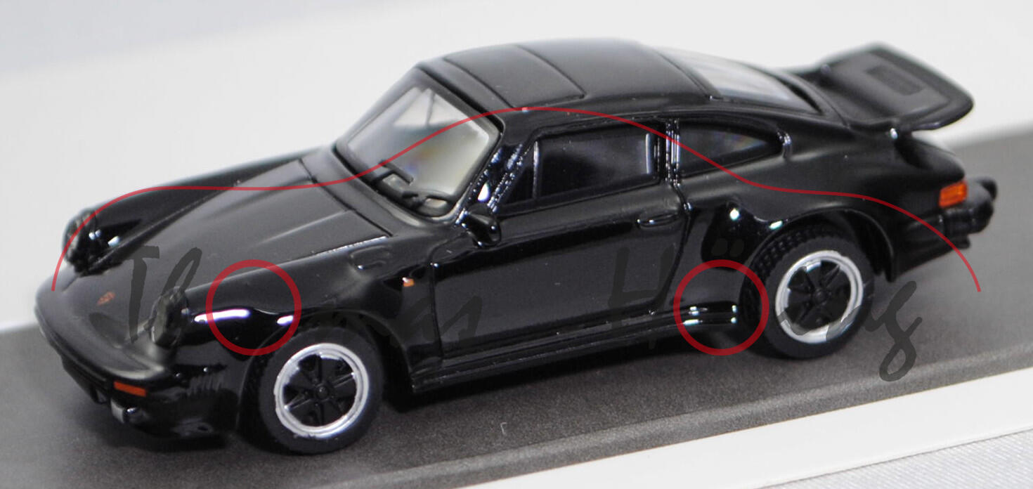 Porsche 911 Turbo 3,0 (G-Modell Typ 930 Coupé, Modell 1975-1977), schwarz, Schuco by Minimax, EDITION 1:64, mb