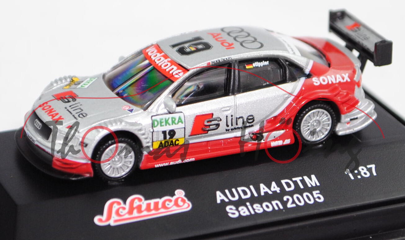 Audi A4 DTM 2004 (B6, Typ 8E2 / R11), silber/rot, DTM 2005, Frank Stippler, Nr. 19, Schuco, 1:87, mb