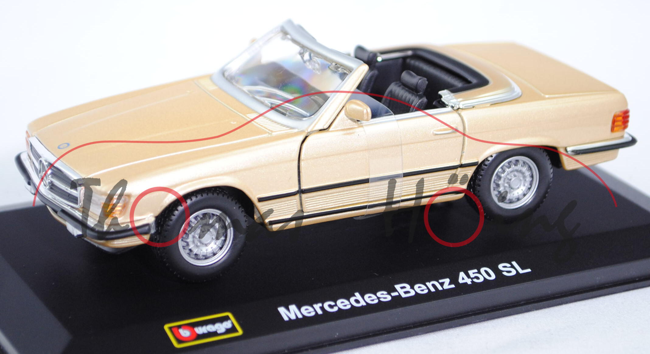 Mercedes-Benz 450 SL Roadster, (Baureihe R 107, Baumuster 107.044, Modell 1971-1980), goldmetallic