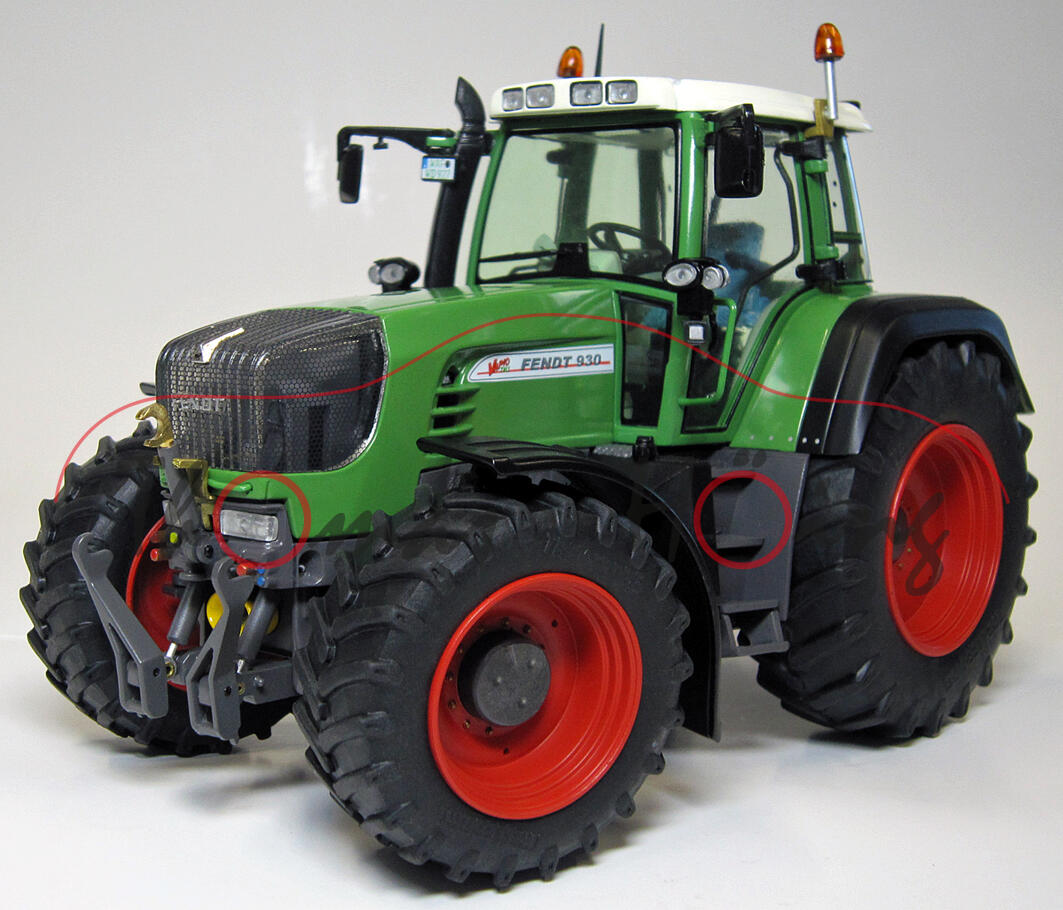 Fendt Vario 930 TMS (Ausführung 2002 - 2007), resedagrün/grau, Türen zu öffnen, mit Frontgewicht, we