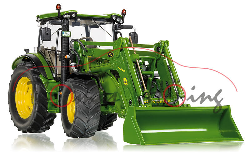 John Deere 6125R mit Frontlader, smaragdgrün/zinkgelb, 1:32, Wiking, mb