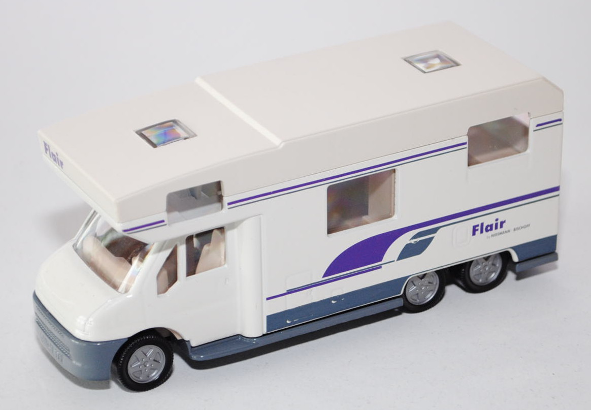 Fiat Ducato Wohnmobil, reinweiß, Flair / by NIESMANN + BISCHOFF (Druck 0,8 mm hoch), altes Design de