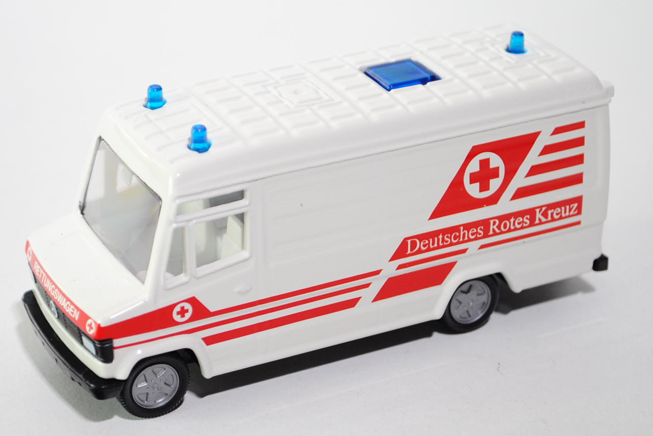 00001 Mercedes-Benz 809 D (Typ T 2 neu, Baumuster: 670) DRK-Rettungsdienst, Modell 1986-1996, reinwe