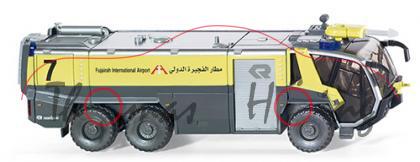 Flugfeldfahrzeug Rosenbauer Panther 6x6, Modell 2008, schwefelgelb/schwarzgrau, Fujairah Internation