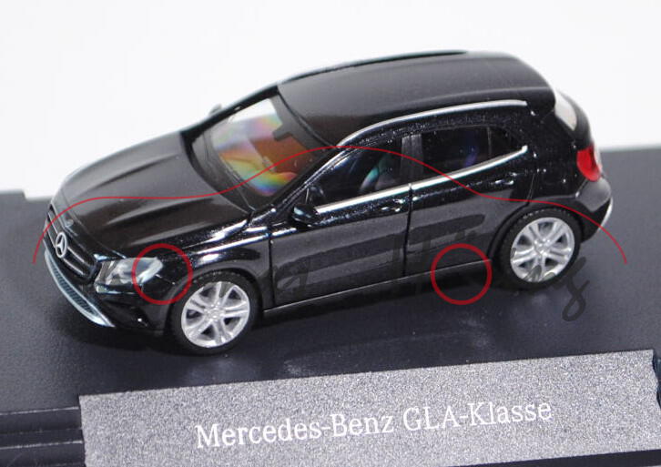 Mercedes-Benz GLA-Klasse (Baureihe X 156), Modell 2013-, kosmosschwarz, 1:87, Herpa, Werbeschachtel