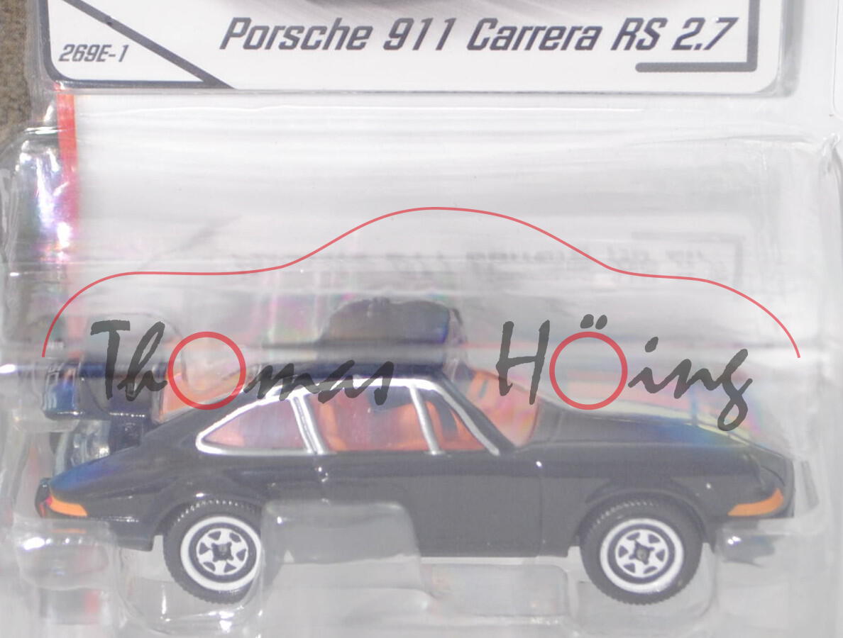 Porsche 911 Carrera RS 2.7 Touring (Modell 1972-1973), schwarz, Nr. 269E-1, majorette, 1:56, Blister