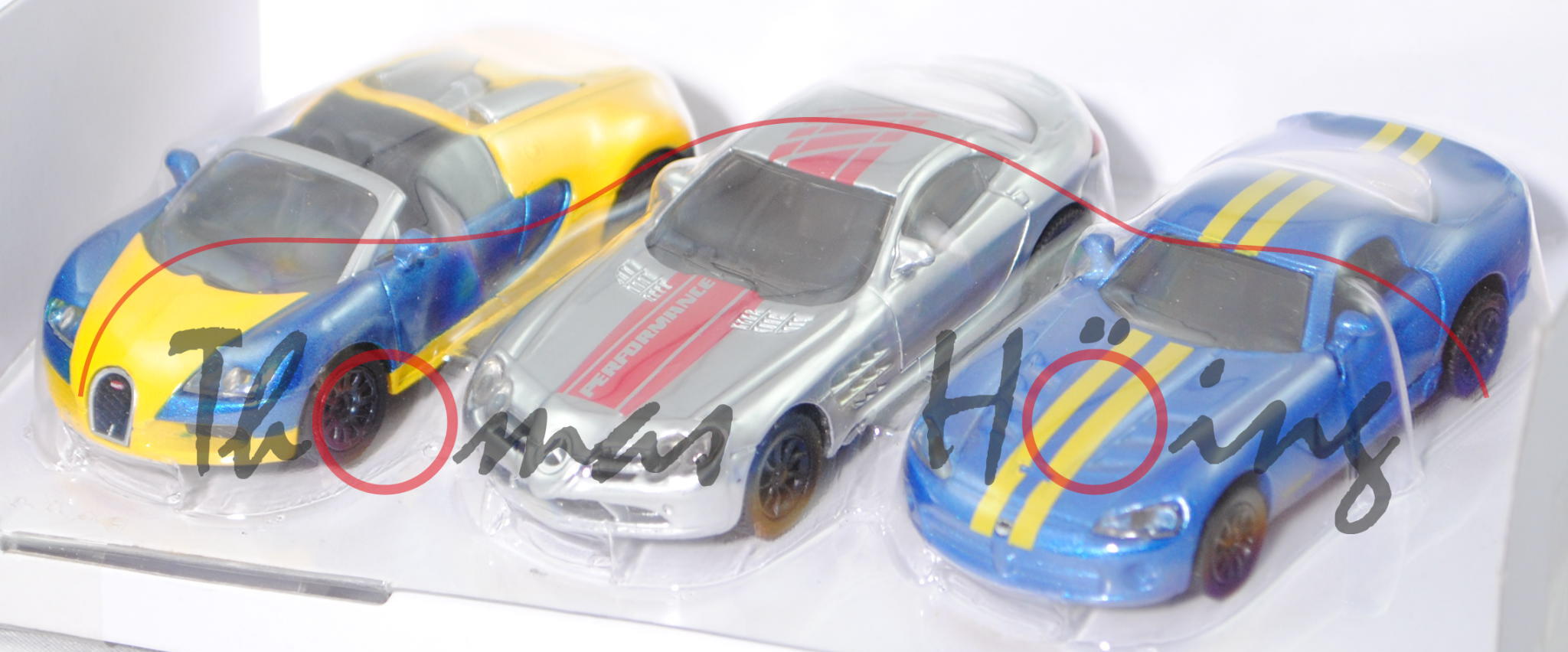 00000 Geschenkset Sportwagen: Bugatti Veyron Grand Sport + MB SLR McLaren + Dodge Viper, L17mpP