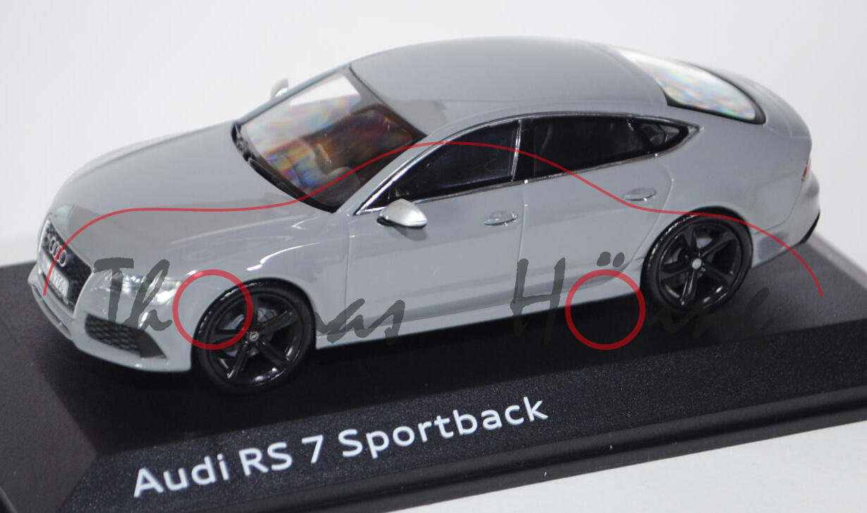 Audi RS7 Sportback (Typ 4G), Modell 2013-, nardograu, Kyosho, 1:43, Werbeschachtel