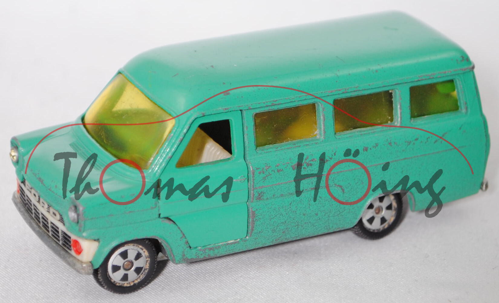Ford Transit Kombi 1500 (2. Gen., Typ Transit '65, Modell 65-71), patinagrün, R9, SIKU V-SERIE, 1:60