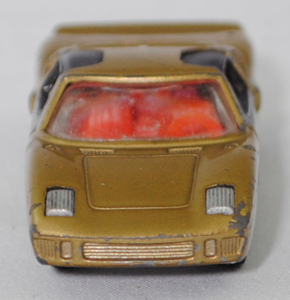 00003 Ford GT40 (Mk I bzw. Mark 1, Modell 1965-1967), Karosserie goldmetallic, Türen schwarz, Bpr. V 296 / Germ, Verglasung klar, R10 weiß, SIKU SUPER, 1:57, m-