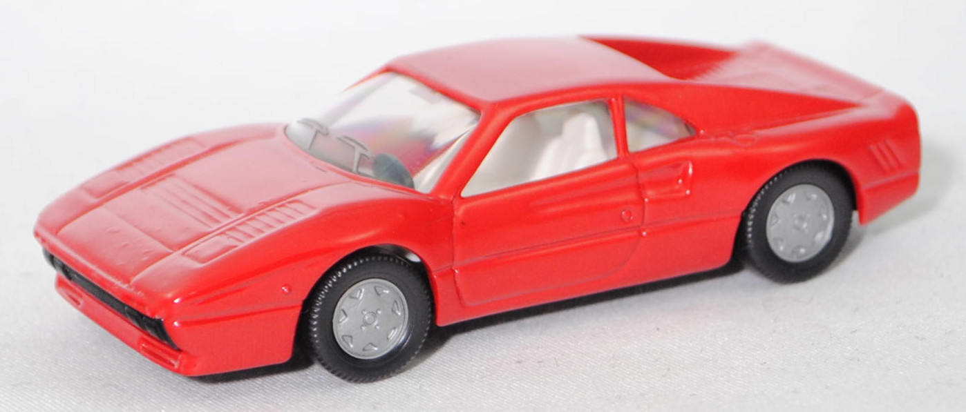 00009 Ferrari GTO (1. Generation, auch Ferrari 288 GTO genannt, F114, Modell 1984-1986), signalrot, innen reinweiß, Chassis schwarz, Hong, B6, SIKU SUPER, 1:55, m