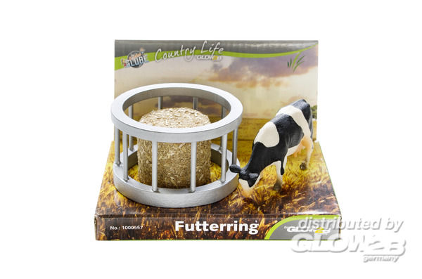 Futterring mit Ballen und Kuh, grausilber und weiß/schwarz, für Siku, Kids GLOBE FARMING, 1:32, mb