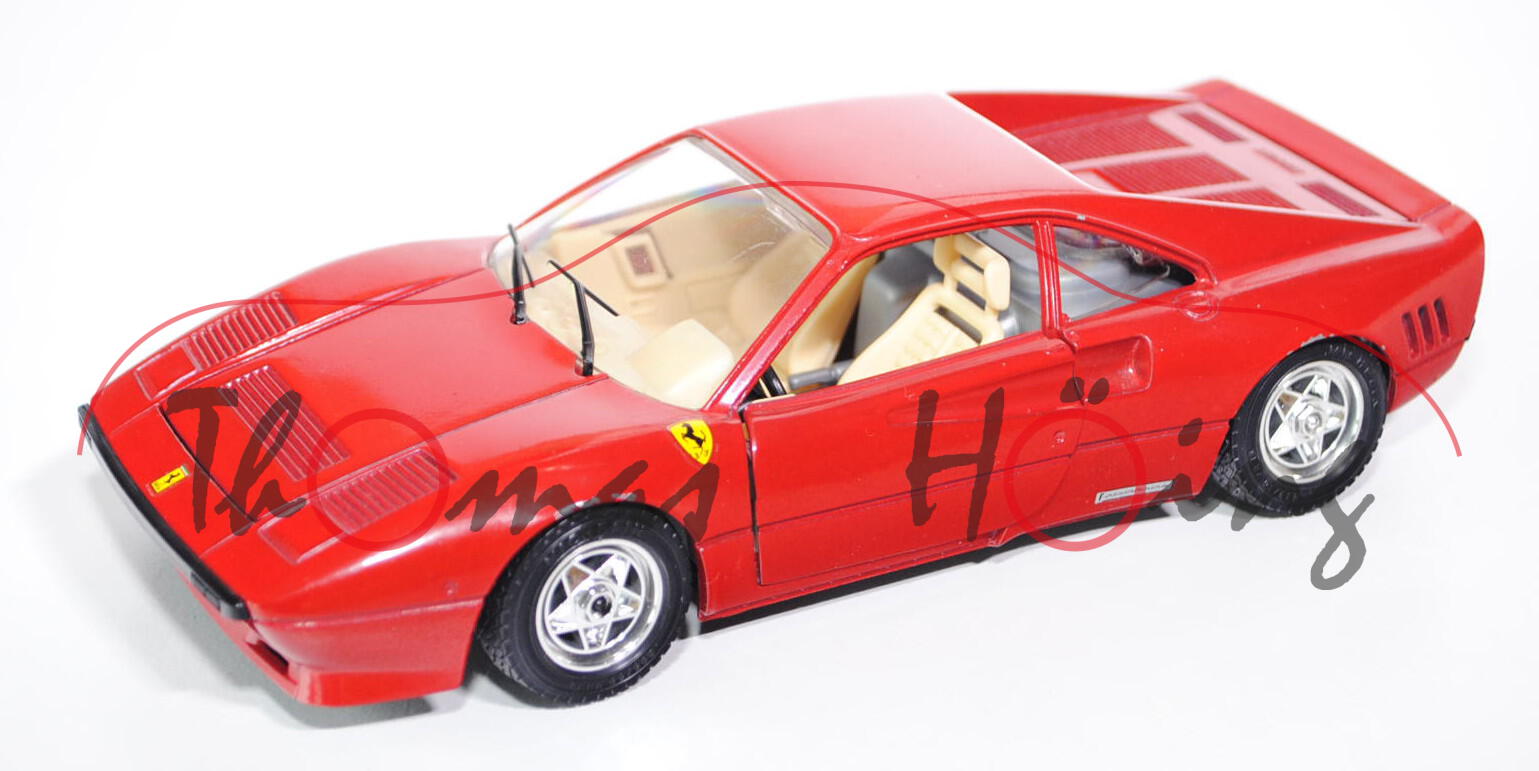 Ferrari GTO, Modell 1984, karminrot, Türen + Haube vorne + Motorhaube zu öffnen, mit Lenkung, Bburag