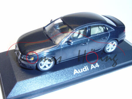 Audi A4 Mj 2008, phantomschwarz, Minichamps, 1:43, Werbeschachtel