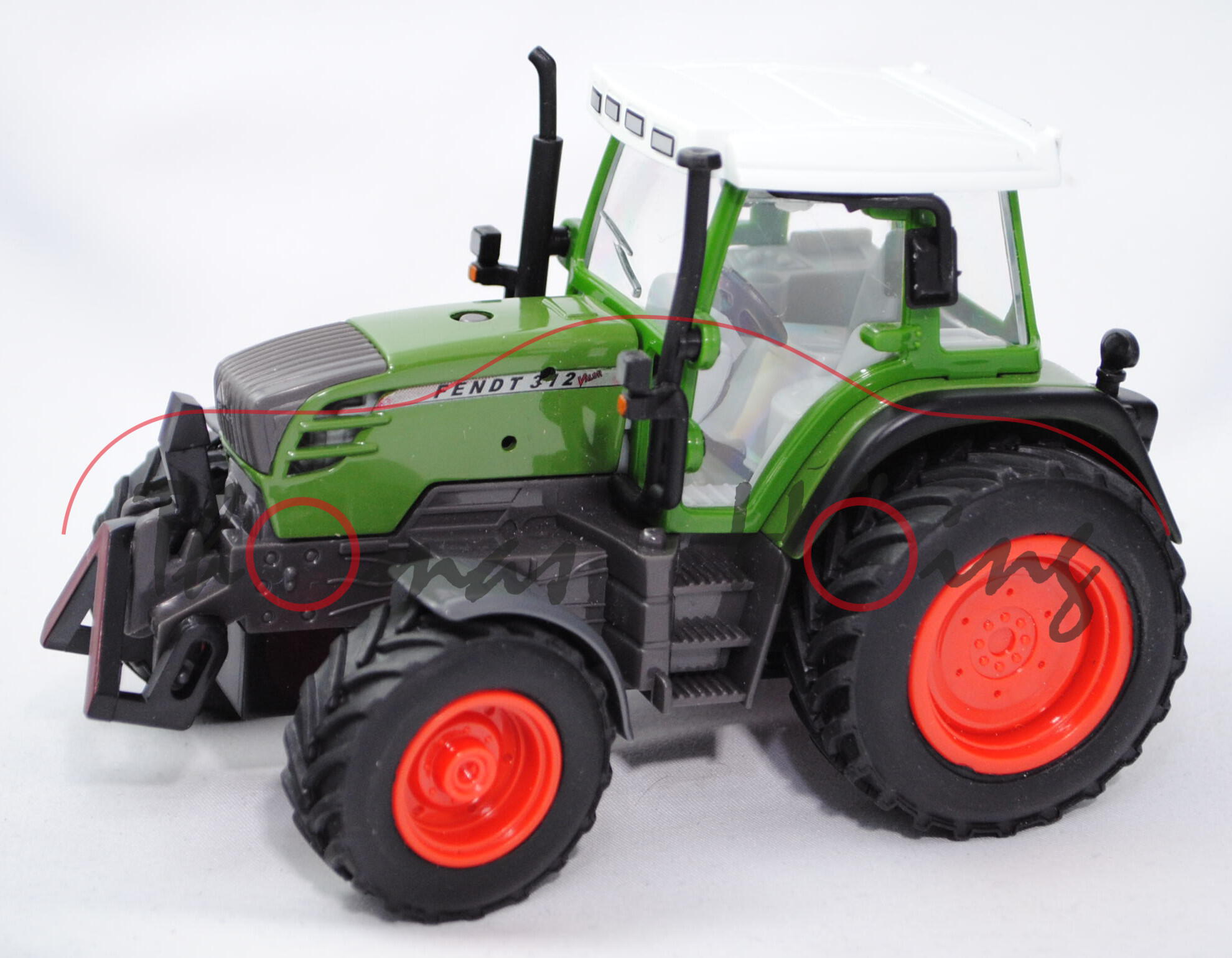 Fendt 312 Vario (Modell 2006-), resedagrün/basaltgrau, Kabinendach abnehmbar, Vorderräder lenkbar, m