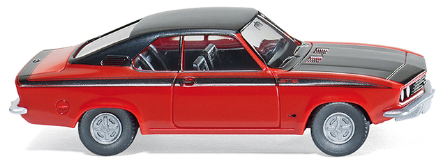 Opel Manta A GT/E, Modell 1974-1975, feuerrot/schwarz, Wiking, 1:87, mb