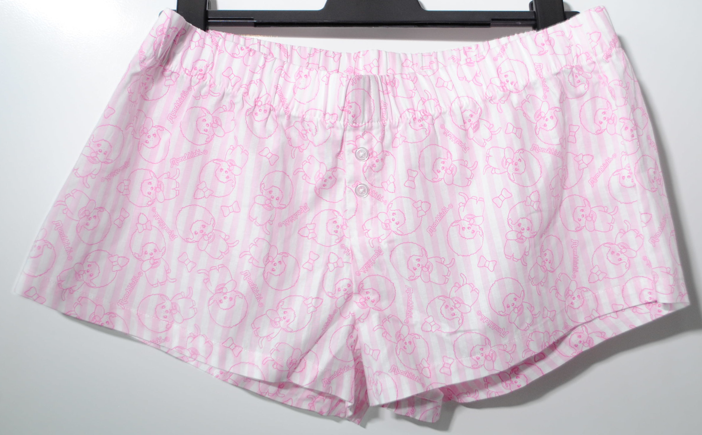 Monchhichi Fashon - Short Pajama Bottoms (Monchhichi Fashon kurze Schlafanzughose), Monchhichi-Figuren rundherum, Größe / Size L, 100% Cotton (Baumwolle), Sekiguchi