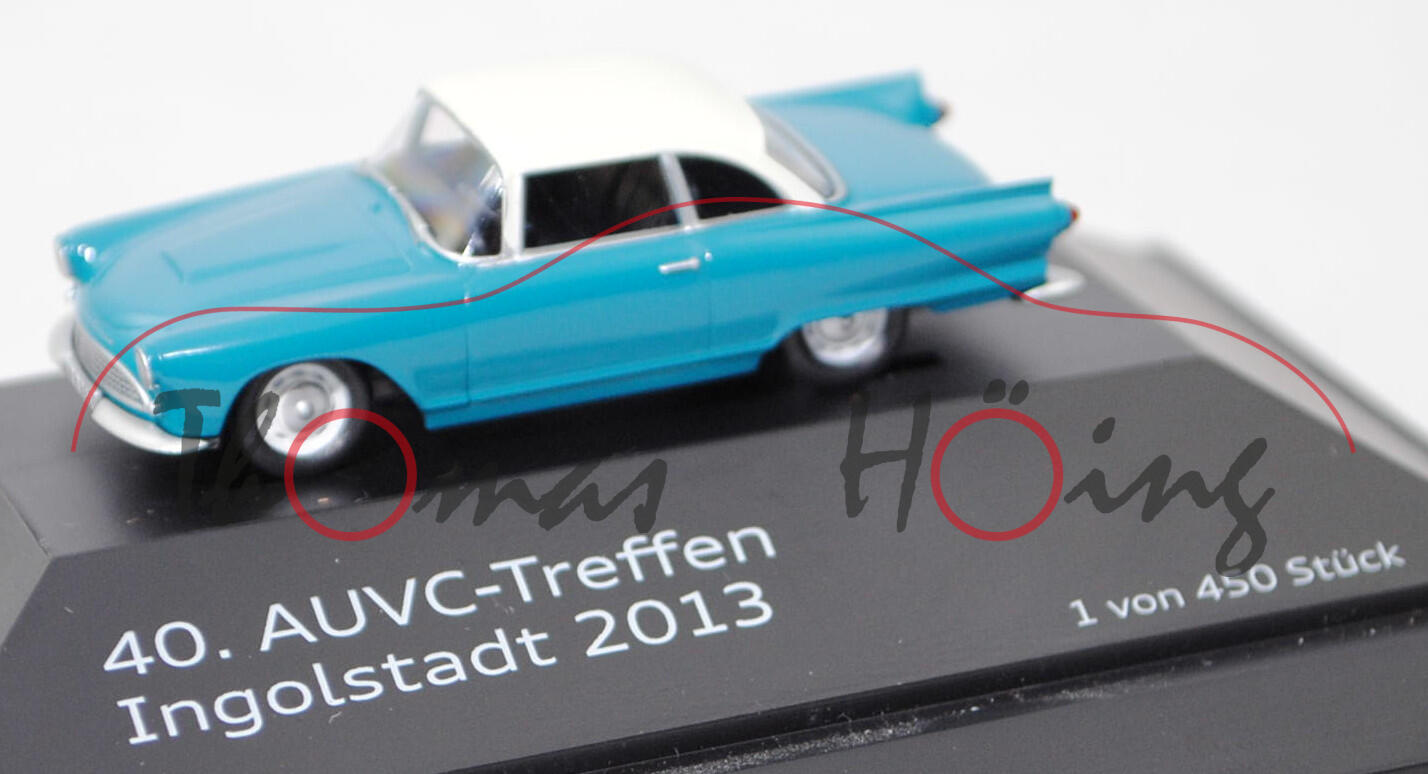 Auto Union 1000 Sp Coupé (Modell 1958-1962), blau/weiß, Herpa, 1:87, PC-Box AUVC-Treffen 2013