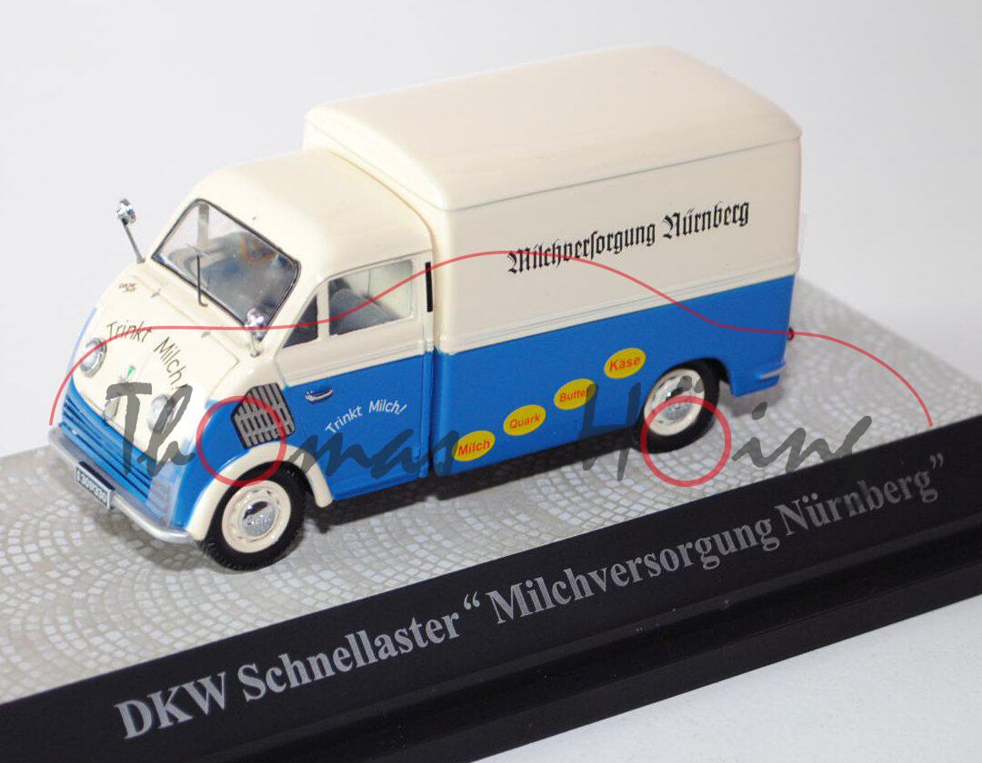 DKW Schnellaster Kastenwagen, hellelfenbein/capriblau, Milchversorgung Nürnberg / Trinkt Milch!, Pre