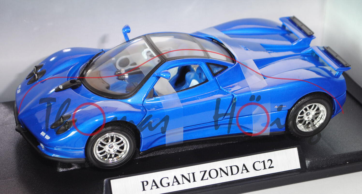 Pagani Zonda C12, Modell 1999-2002, signalblaumetallic, Türen + Motorhaube zu öffnen, MondoMotors, 1