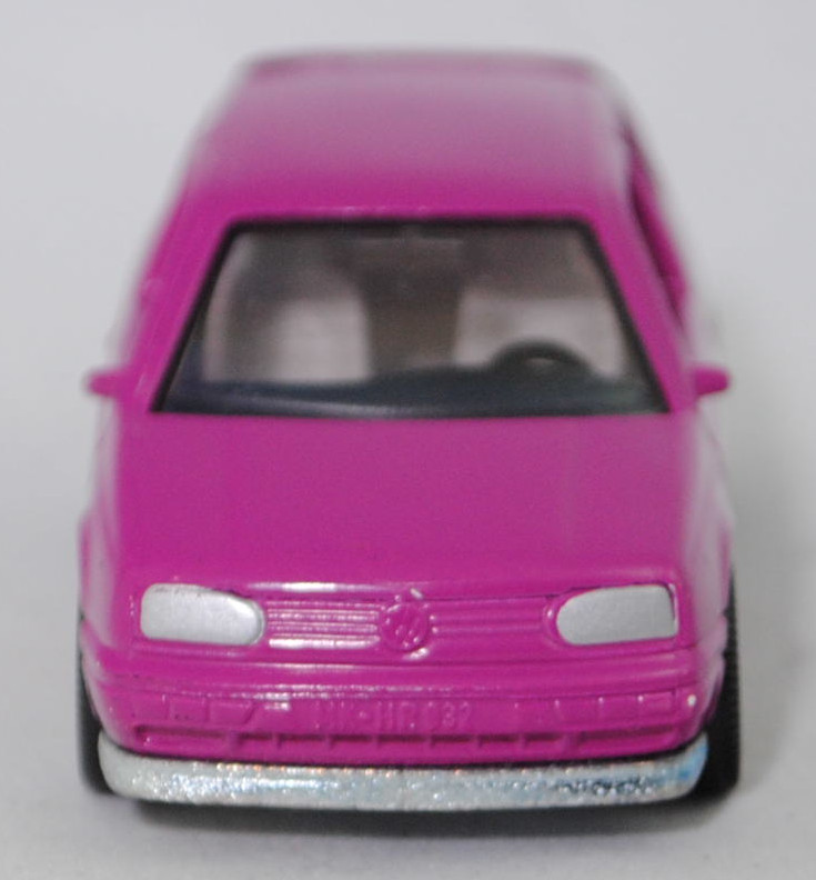 00000 VW Golf III 1.8 GL (Typ 1H, Vorfacelift, Modell 1991-1994), verkehrspurpur, innen grau, Lenkrad schwarz, Chassis chrom, Germ, Bpr. ohne Artikelnummer, SIKU SUPER, 1:56, m-