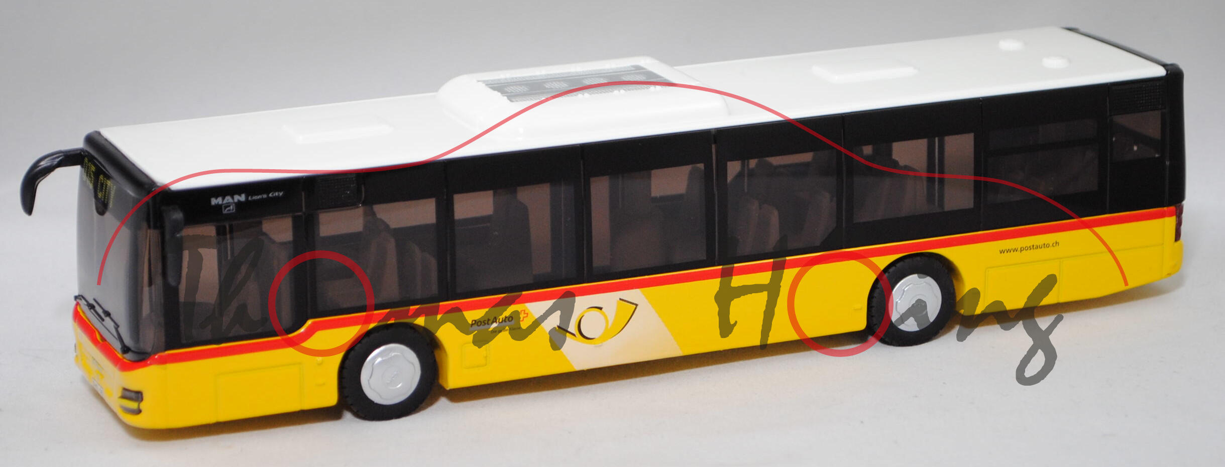 03905 CH MAN Lion's City Solobus (Modell 2004-2017), weiß/gelb, PostAuto / AutoPostale, SIKU, L17mpK