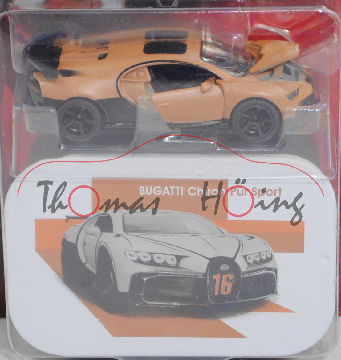 Bugatti Chiron Pur Sport (Mod. 2020-), h.-braunbeigemet. matt/mattschwarz, majorette, 1:65, Blister