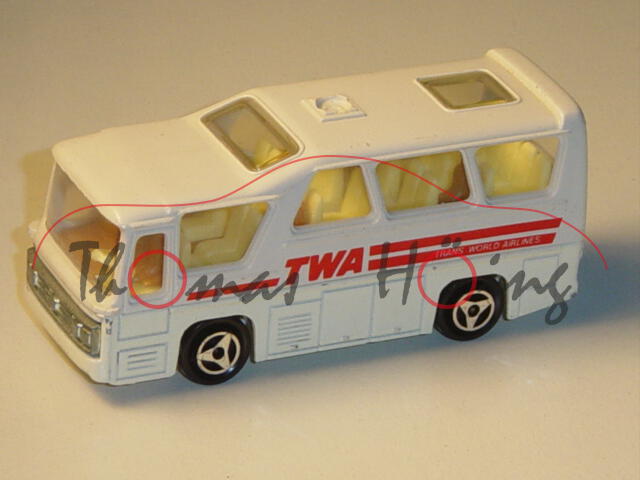 Minibus, weiß, TWA TRANS WORLD AIRLINES, majorette, 1:87